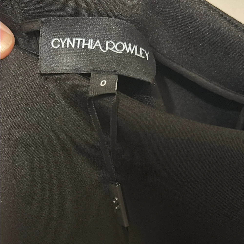 NWT🖤Cynthia Rowley Black Asymmetrical Flounce Skirt. Size 0
